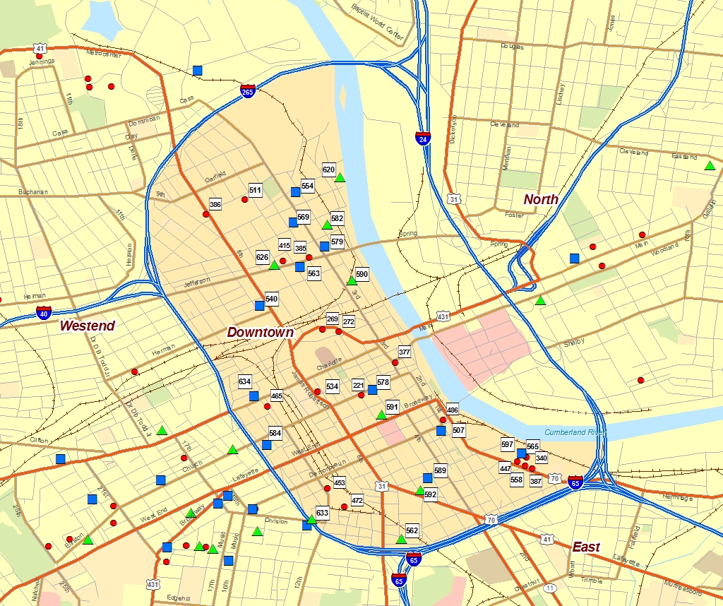 Printable Map Downtown Nashville